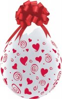 18" Swirling Hearts-A-Round Stuffing Latex Balloons 25pk