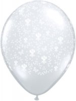 5" Diamond Clear Flowers Around Latex Balloons 100pk