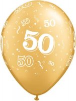 11" 50 Gold Latex Balloons 25pk