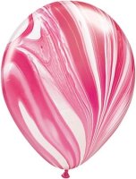 11" Red And White Super Agate Latex Balloons 25pk