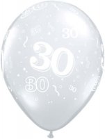 11" 30 Diamond Clear Latex Balloons 50pk