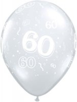 11" 60 Around Diamond Clear Latex Balloons 50pk