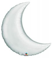 (image for) 9" Silver Crescent Moon Foil Balloon