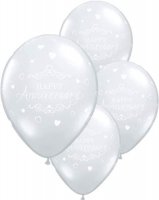 11" Anniversary Classic Hearts Latex Balloons 6pk