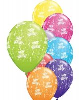 11" Happy Birthday Around Latex Balloons 6pk