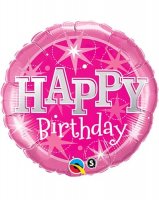 36" Birthday Pink Sparkle Foil Balloons