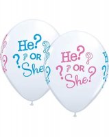 11" He Or She Latex Balloons 25pk