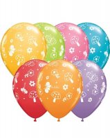 11" Garden & Butterflies Latex Balloons 25pk
