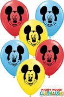 5" Mickey Mouse Face Latex Balloons 100pk