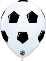 (image for) 11" Black & White Football Latex Balloons 25pk
