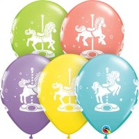 11" Carousel Horses Latex Balloons 25pk