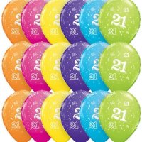 11" 21st Tropical Assorted Latex Balloons 25pk