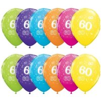 11" 60 Around Tropical Latex Balloons 25pk
