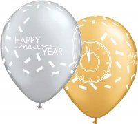 (image for) 11" New Year Confetti Countdown Latex Balloons 25pk