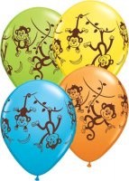 11" Mischievous Monkey Latex Balloons 25pk