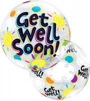 22" Get Well Soon Sunny Day Single Bubble Balloons