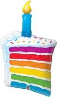 Rainbow Cake & Candle Supershape Balloons