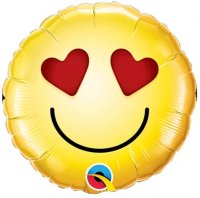 (image for) 9" Smiley Love Face Air Filled Balloons