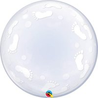 24" Baby Footprints Deco Bubble Balloons