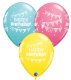 (image for) 11" Birthday Pennants And Dots Latex Balloons 25pk