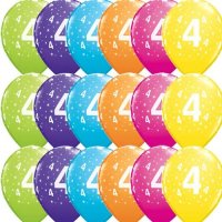 (image for) 11" 4 Stars Tropical Assorted Latex Balloons 25pk