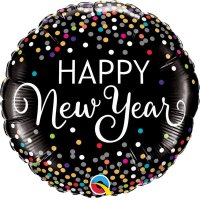 18" New Year Confetti Foil Balloons