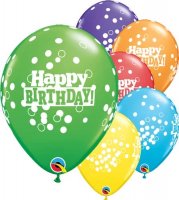 (image for) 11" Birthday Confetti Dots Latex Balloons 25pk