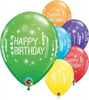 (image for) 11" Birthday Candles & Starburst Latex Balloons 25pk