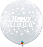 3ft Happy Birthday Confetti Dots Giant Latex Balloons 2pk