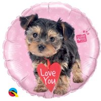 18" Love You Terrier Foil Balloons