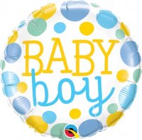 (image for) 18" Baby Boy Dots Foil Balloons