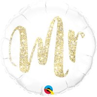 18" Mr Gold Glitter Foil Balloons