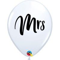 11" Mrs White Latex Balloons 25pk