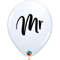 11" Mr White Latex Balloons 25pk