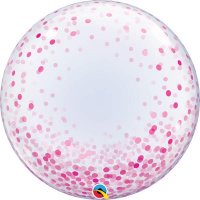 24" Pink Confetti Dots Deco Bubbles