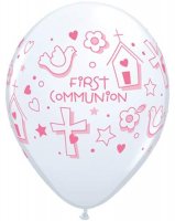 11" Girls First Communion Symbols Latex Balloons 25pk