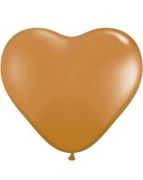 (image for) 6" Mocha Brown Heart Latex Balloons 100pk