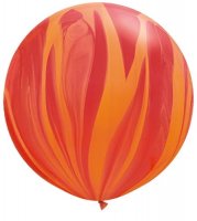 30" Red & Orange Rainbow Super Agate Balloons 2pk