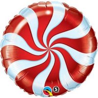 (image for) 18" Candy Swirl Red Foil Balloons