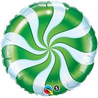 (image for) 18" Candy Swirl Green Foil Balloons