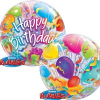 22" Birthday Surprise Single Bubble Balloons