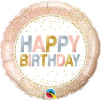 18" Happy Birthday Metallic Dots Foil Balloons