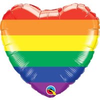 (image for) 18" Rainbow Stripes Foil Balloons