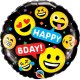 (image for) 18" Smileys Happy Birthday Foil Balloons