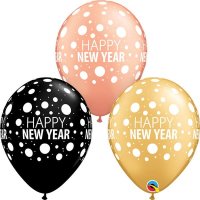 (image for) 11" Happy New Year Dots Latex Balloons 25pk
