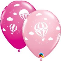 11" Pink Hot Air Balloon Latex Balloons 25pk