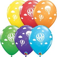 11" Hot Air Balloon Assorted Latex Balloons 25pk