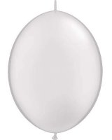 6" Pearl White Quick Link Latex Balloons 50pk