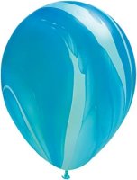 11" Blue Rainbow Super Agate Latex Balloons 25pk