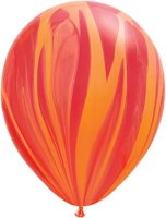 11" Red Orange Rainbow Super Agate Balloons 25pk